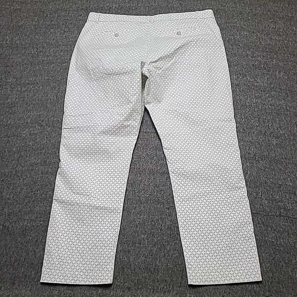 Khaki By Gap Womens Chino Pants 16 Slim City Geometric Blue & White Flat Front - Picture 11 of 12